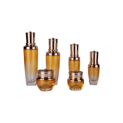 China Luxury Empty Cosmetic Glass Dropper Bottle Spray Glass Bottle Emulsion Dropper Pump Container Cream Cosmetic Packaging Factory for sale