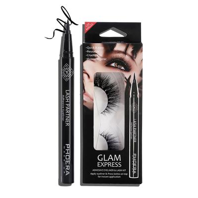 China PHOERA Waterproof 9D Synthetic Mink Lashes and Eyeliner Adhesive Kit for sale