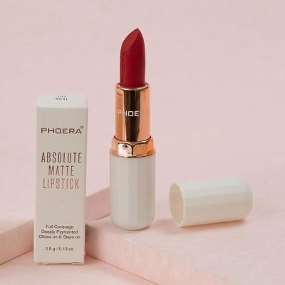 China Absolute Velvet Waterproof Matte Lipstick by PHOERA for sale