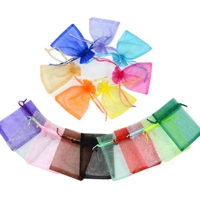 China 100pcs Storage Black Organza Bags Small Organza Bags Drawstring Jewelry Pouches Hot Selling Christmas Gift Favors for sale