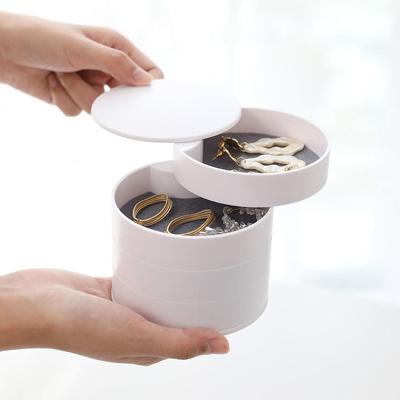 China New Next 4-Layer Turntable Containers Show Travel Revolving Jewelry Tray Case With Lid for sale