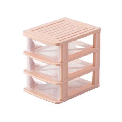 China Desktop Stationery Desk Organizer Desktop Type Transparent Desk Organizer 4 Layer Sundries Rack Storage Box Drawer Box for sale