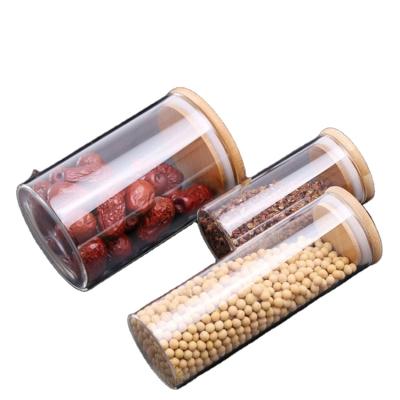 China Fresh Preservation Kitchen Pantry Organization Containers Large Coffee Bean Storage Mini Glass Food Storage Jars for sale