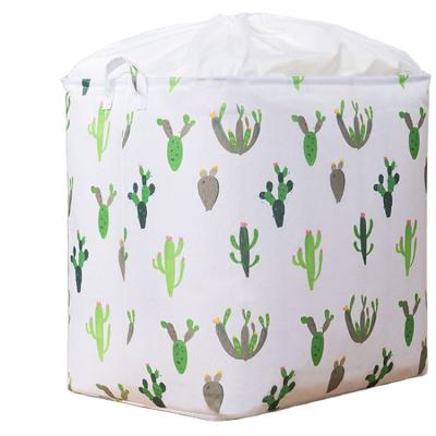 China Modern Wholesale Cotton Canvas Waterproof Bucket Drawstring Cloth Folding Laundry Basket For Storage Bins for sale