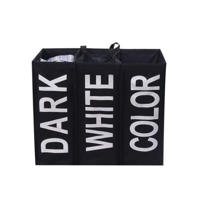 China Modern High Grade Storage Wash Dirty Clothes Bag Laundry Cloth Basket Oxford Dark Laundry Hamper for sale