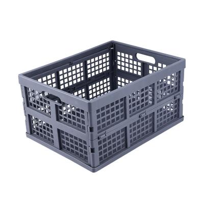 China Sustainable High Quality Collapsible Container Trash Cans Stacking Folding Storage Plastic Collapsible Basket for sale