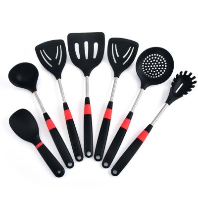 China Sustainable High Quality Soup Scooping Spoon Cooking Tool Kitchen Heat Resistant Metal Non-Stick Stick Cookware Unset for sale