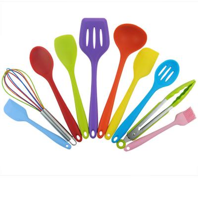 China Sustainable Hot Selling Kitchen Utensils Spatula Sets Silicone Utensil 10pcs Cooking Pots Non Stick Cookware Set For Kitchen for sale