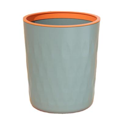 China Without lid factory wholesale high quality blue circular plastic trash can for home for sale