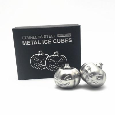 China Good Viable Promotional Gift Pumpkin Shaped Stainless Steel Ice Cubes For Whiskey Cubes for sale