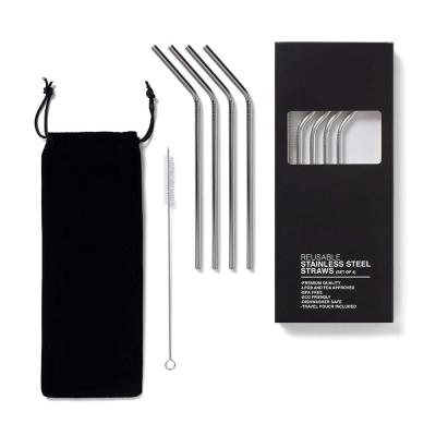 China Sustainable Stainless Steel Straws , Metal Drinking Straws With Gift Box for sale