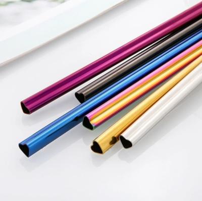 China OEM Sustainable Colorful Heart Shaped Stainless Steel Straws Metal Pipette For Party for sale