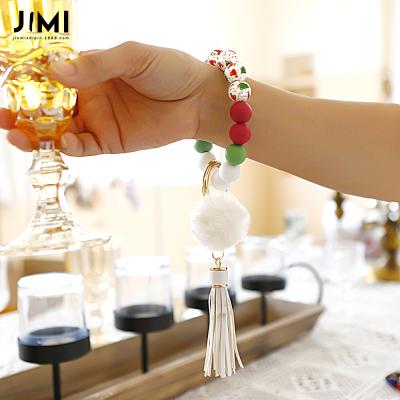 China Bohemia New Arrival Bohemia Christmas Gifts Jewelry Bohemian Siicone Beads Leather Tassel Tassel Key Chain Bracelets For Women for sale