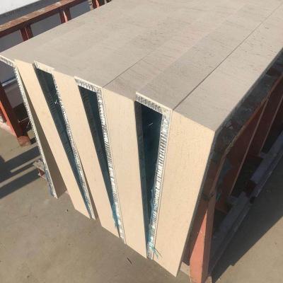 China NEW WANLONG STONE L ACP Lightweight Shape Natural Marble Beige Limestone Composite Aluminum Honeycomb Panels For Exterior Wall for sale