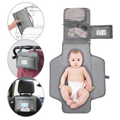 China Infant Supplies Folding Storage Diaper Bag Changing Table Multi-Functional Mommy Bag Baby Diaper Changing Pad for sale