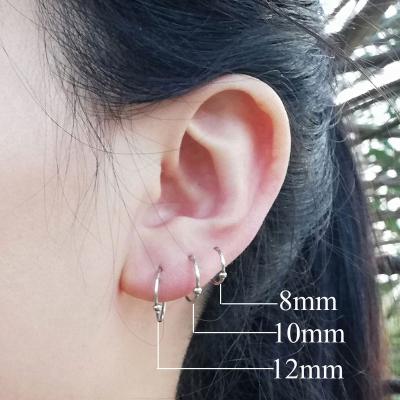 China FASHIONABLE 6 Pcs/Set Small Stainless Steel Hoop Earrings For Hoops Black Tragus Circle Women Rings Ball Cartilage Helix Piercing Earring for sale