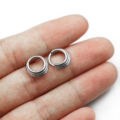 China 316L Stainless Steel Punk Surgical Segment 3 Layer Septum Nose Rings Circles For Women Clicker Tragus Helix Earrings Body Piercing Men for sale