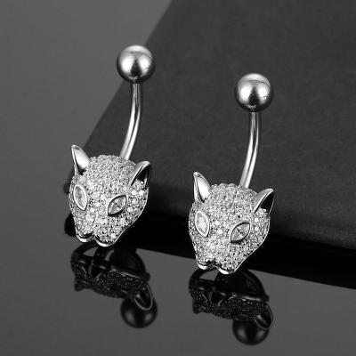 China New Hedgehog Tortoise Leopard Navel Ring Belly Button Nail Full Helix Zircon FASHION Stainless Steel Fashion Body Jewelry for sale