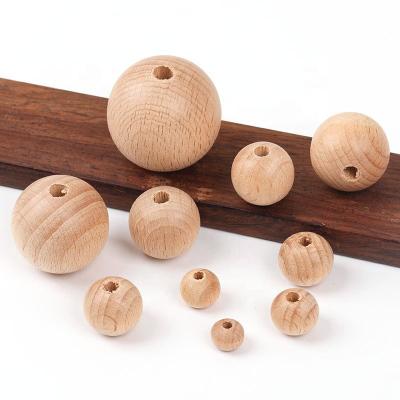 China China Wholesale Natural Beech Pine Teething Wooden Beads Teething Crafts Toys DIY for sale