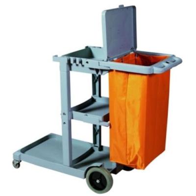 China Room hotel restaurant housekeeping cleaning porter cart with cover multifunctional cleaning trolley-YG08170A for sale