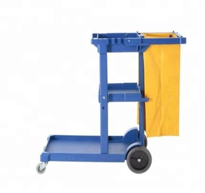 China Wholesale Eco-friendly Plastic Serving Trolley Porter Cart Hotel Multifunction Service Trolley Cleaning Cart Without Cover for sale