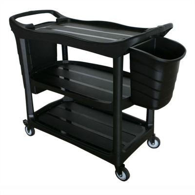 China Eco-friendly Trolley Serving Food Serving Cart With Buckets Janitor Cart Trolley-YG08179A for sale