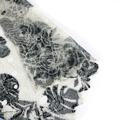 China Elastic Nigerian Lace Fabrics Big Heavy African Swiss Voile Lace for sale