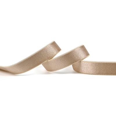 China Custom 15mm elastic knit bra strap wide flat lurex elastic webbing band for sale