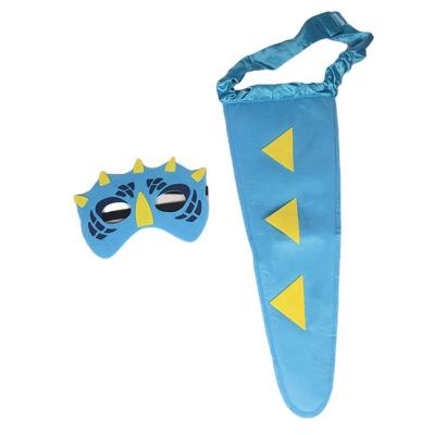 China Classic Game Mini Cosplay Costume Dinosaur Nonwoven Felt Hat and Tail Set For Male Boys Blue Kids Felt Funny Animal Set for sale