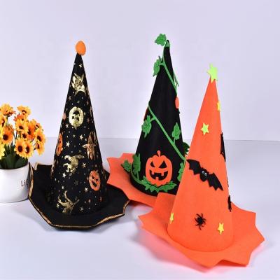 China Character Scenery Headgear Headdress Cosplay Costume Dress Up Photo Prop Halloween Pumpkin Witch Hat Felt Material for sale