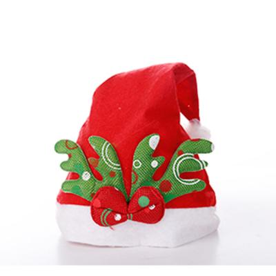 China Portable Red Plush Hat Felt Fleece Christmas Decoration Christmas Hat Santa Claus Hat for sale