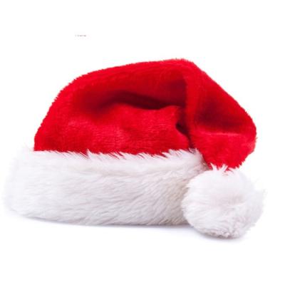 China Portable Red Plush Hat Festival Party Christmas Decoration Christmas Hat Santa Claus Hat for sale