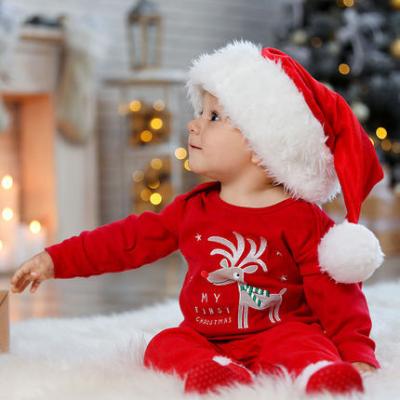 China Portable Red Thick Plush Fleece Christmas Decoration Christmas Hat Santa Claus Hat for sale