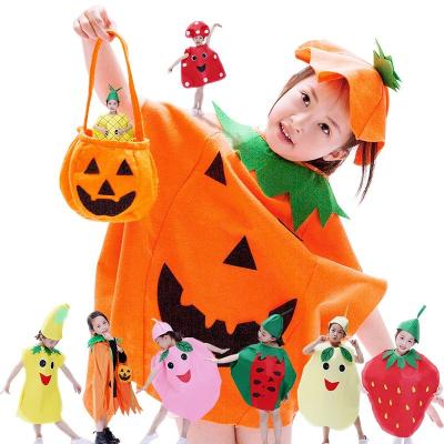 China Nonwoven Funny Felt Children Play Kids Fruit Vegetable Pumpkin Role Play Costumes For Kids for sale