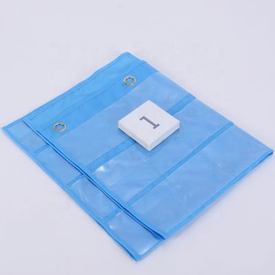 China Sustainable Eco Friendly Polyester Monthly Kids Educational Hanging Storage Bags With Clear PVC Windows for sale