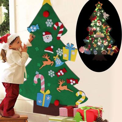 China New Year Gifts Mini Felt / Non Woven Felt Christmas Tree, Christmas Wall Hanging Tree With Decoration Ornaments, DIY Felt For Door Home Decor for sale