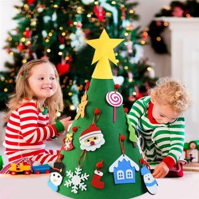 China Felt / Non Woven Felt Christmas Tree Decorations Cone Kids Christmas Tree DIY Felt 3D Felt Christmas Tree for sale