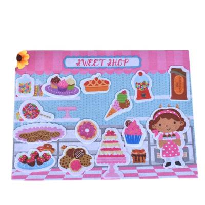 China Different Theme Shop Kitchen Science Laboratory Portable Felt Game Portable Customized Soft Board Game Set For Kids for sale