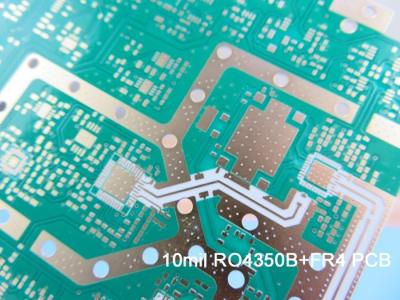 China 4 Layer Hybrid PCB Board Built On Rogers 10mil RO4350B and FR-4 for sale