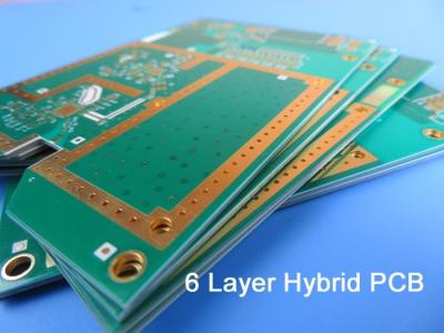 China 6 Layer Mixed PCB On 20mil 0.508mm RO4350B and FR-4 with Blind Via for Digital Satellite Receiver for sale