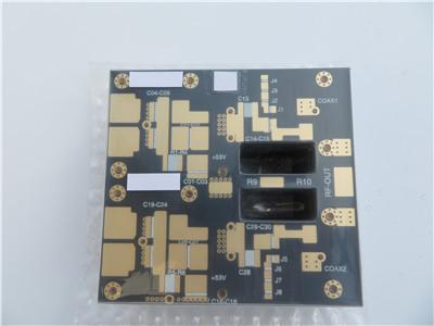 China Double Layer High Frequency PCB Built on 2oz Copper 1.6mm Thick PTFE With Immersion Gold for Power Dividers for sale