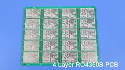 China 4 Layer High Frequency PCB Built On 2 Core of 10mil RO4350B with Immersion Gold for Wireless Antenna System for sale