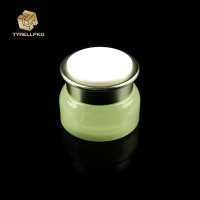 China Skin Care Creams Luxury Cosmetic Cream Jar Green Glass Cosmetic Jar for sale