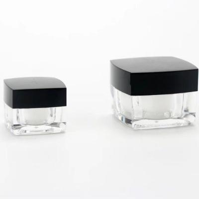 China Empty Plastic Acrylic Jar 5ml 10ml 15ml 20ml 30ml 50ml Square Skin Care Cream Cosmetic Packaging Containers for sale