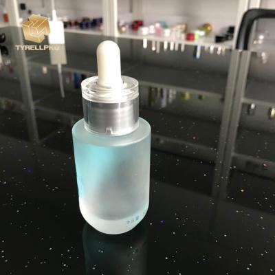 China Personal Care Empty Cosmetic 30ml Dropper Bottle Glass Packaging Matte Frosted Cosmetic Containers for sale