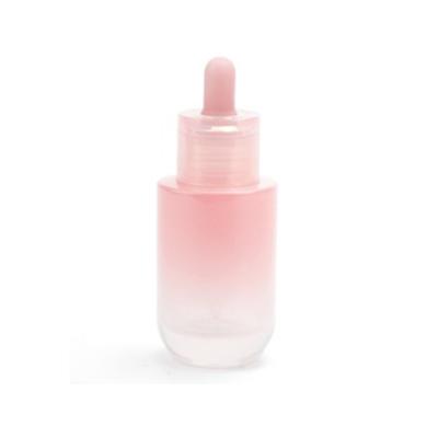 China Personal Care Customized 30ml Cosmetic Pink Dropper Bottle for sale