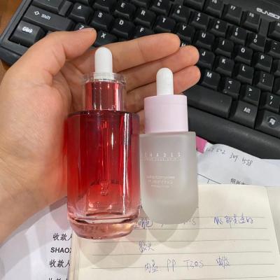 China Personal Care Customized Luxury Cosmetic Packaging Containers Pink Essential Oil Glass Dropper Bottle 30ml 40ml 60ml for sale