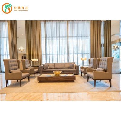 China Modern Five Star Living Room Sofa Wooden Hotel Lobby Furniture IDM-308 for sale