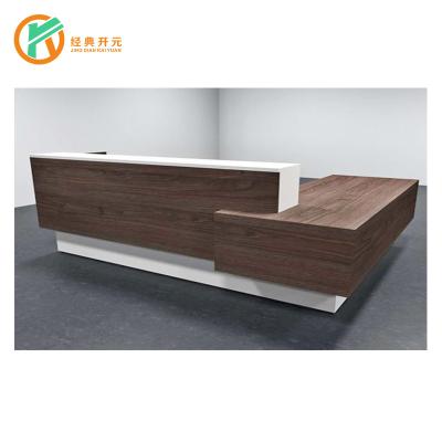 China Factory Supply Modern IDM-RC001 Foshan Hotel Reception Simple Wooden Marble Counter For Sale for sale