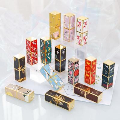 China Cosmetic 3D Embossed Magnetic Buckle Lipstick Tube Container DIY Cosmetic Packaging for sale